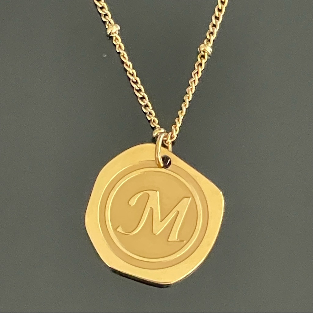 Savvy Cie Jewels 22k Gold M Necklace 115$